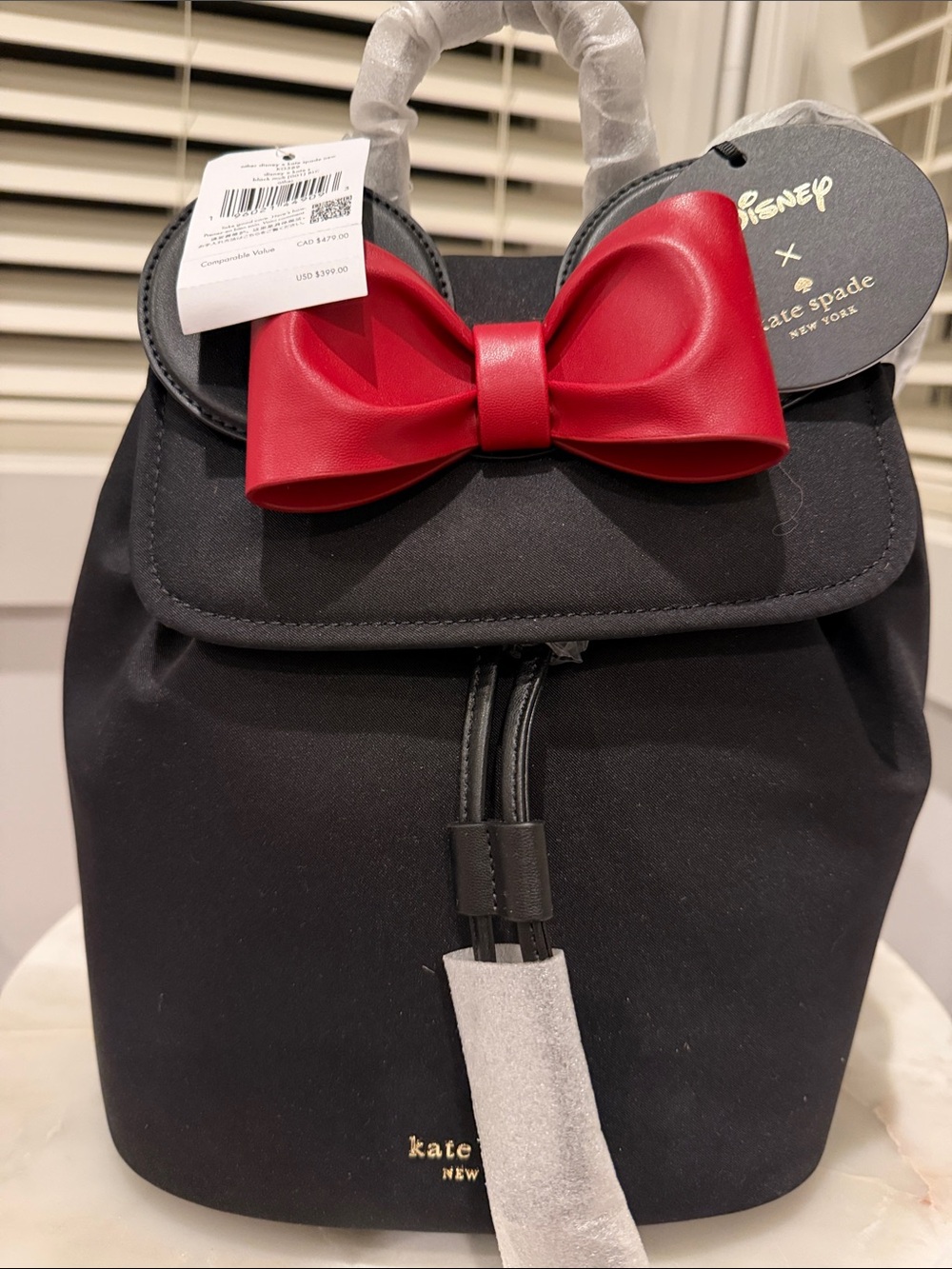 NWT Disney X Kate Spade Minnie 3D Flap Backpack